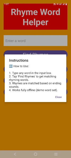 Rhyme Word Helper Screenshot 3