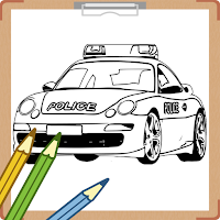 Police Car Coloring Book