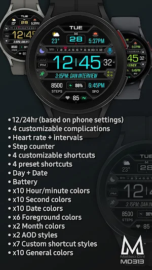 MD313 Digital Watch Face Screenshot 1