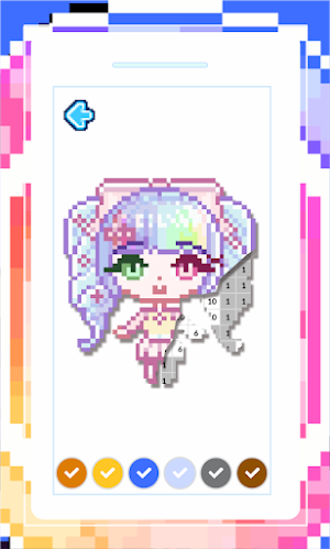 Pixel Art Unnie Doll Games Coloring Screenshot 2