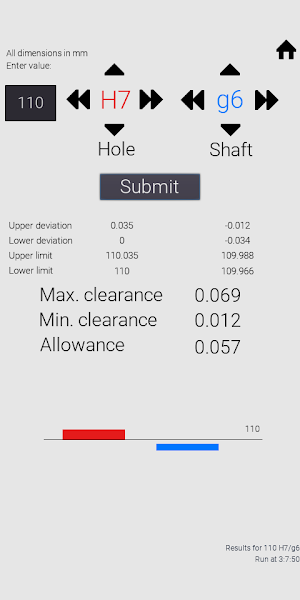ISO 286 Tolerances and fits Screenshot 1