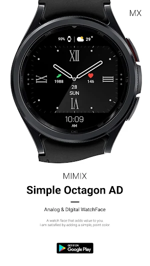 MIMIX Simple Octagon Watchface Screenshot 3