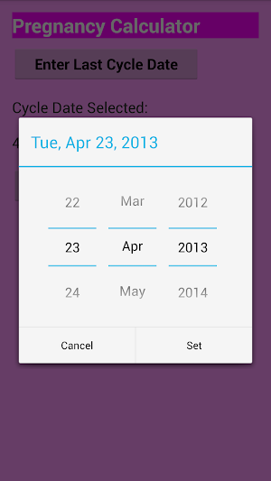 Pregnancy calculator Screenshot 0
