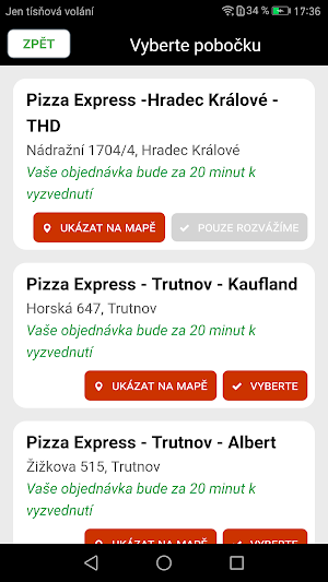 Pizza Express Trutnov Albert Screenshot 1