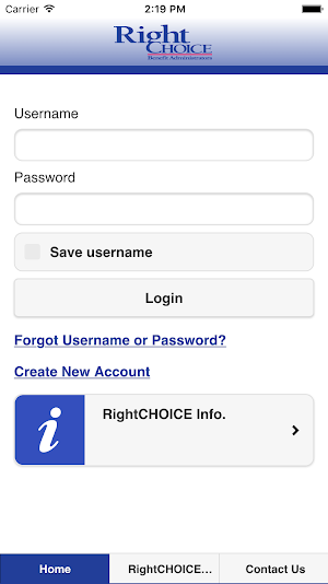 RightCHOICE Mobile Screenshot 1