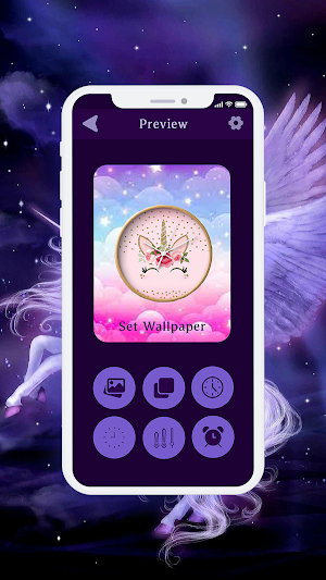 Unicorn Clock Wallpaper Screenshot 1