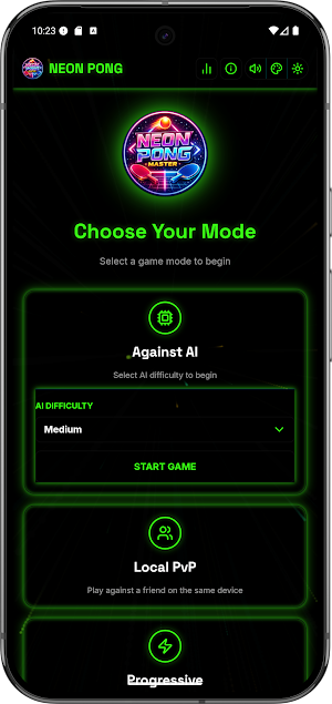 Neon Pong Master Offline Play Screenshot 1