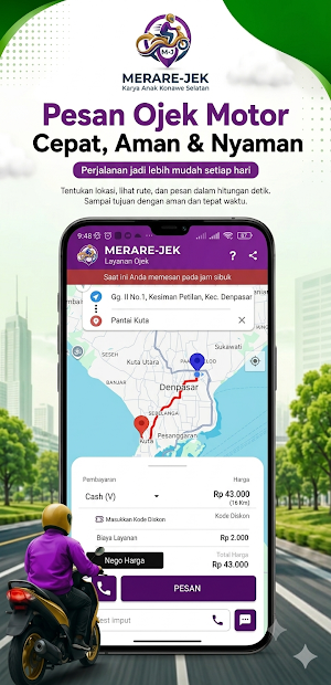 Merare-Jek - Ojek & Delivery Screenshot 2