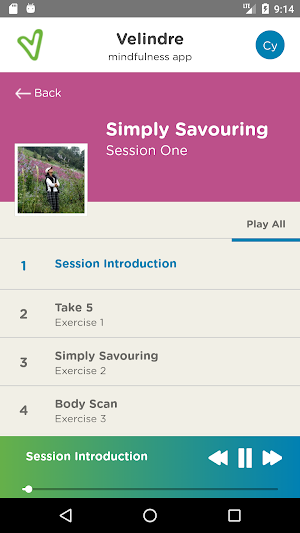 Velindre Mindfulness App Screenshot 3