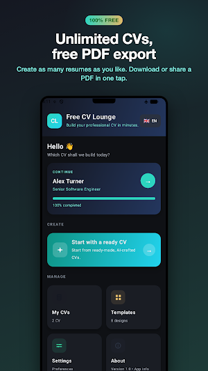 Free CV Lounge – Resume Maker Screenshot 3