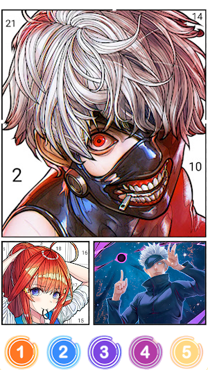 Happy Anime Coloring By Number Screenshot 2
