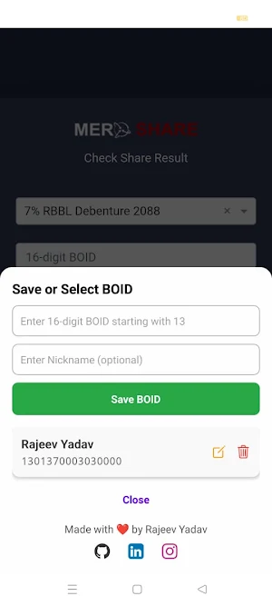 Ipo Result - BOID AutoFiller Screenshot 1