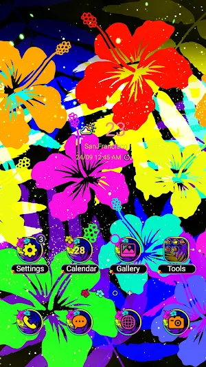 Neon Color Flower - Wallpaper Screenshot 0