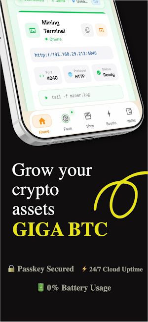Bitcoin Mining, Giga BTC Miner Screenshot 0