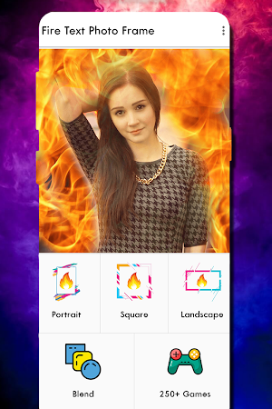 Fire Text Photo Frame Screenshot 0