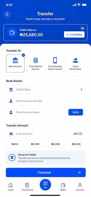 Billshub Pay - VTU & Transfer Screenshot 3