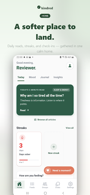 Kindred: Mental Health & Mood Screenshot 1