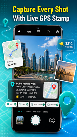 GPS Photo Stamp Map Camera Screenshot 1