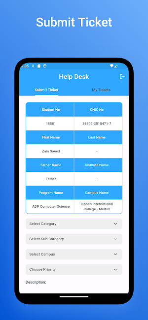 Riphah Helpdesk Screenshot 1
