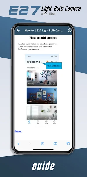 E27 Light Bulb Camera app Hint Screenshot 2