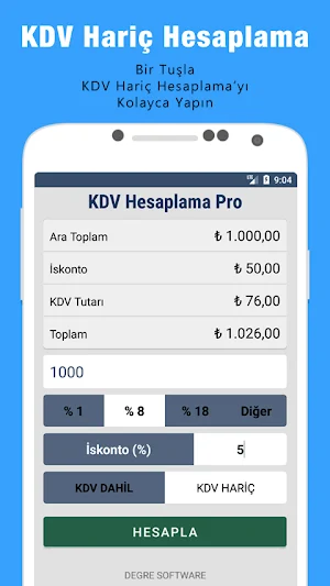 KDV Hesaplama Pro Screenshot 3