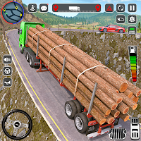 Log Transporter Truck Driving