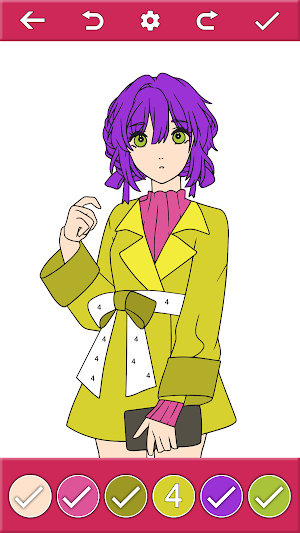 Anime Girls Coloring by Number Screenshot 1