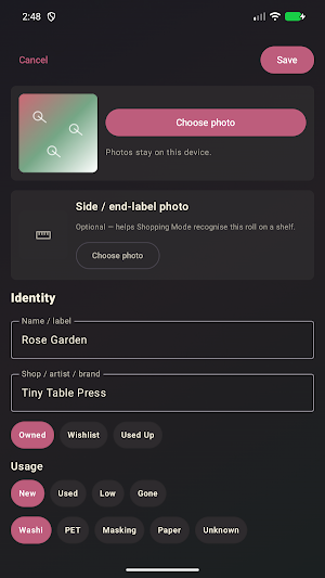 Washi Stash: Tape Catalog Screenshot 2