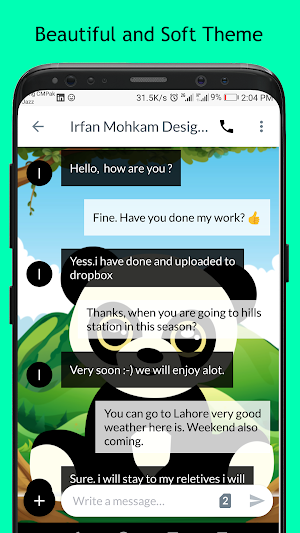 Cute Panda SMS Dual Theme Screenshot 2