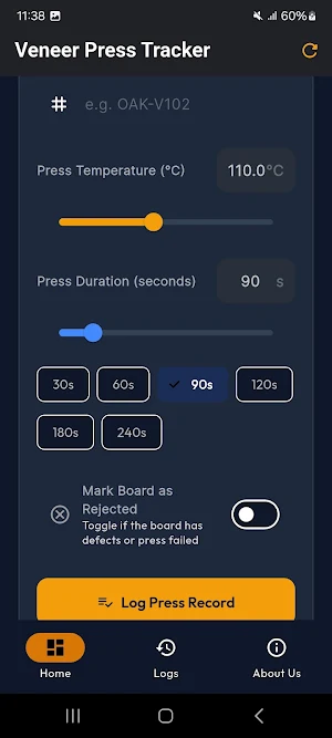 Veneer Press Tracker Screenshot 1