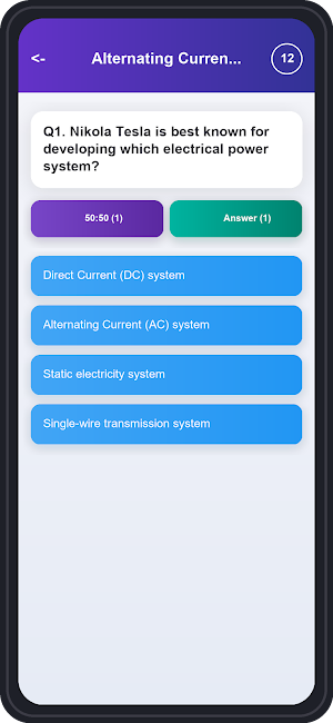 Nikola Tesla Trivia Quiz Screenshot 3