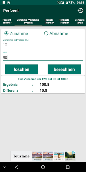 Prozentrechner, Prozentrechnen Screenshot 1