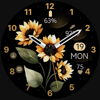 Sunflowers analog watch face