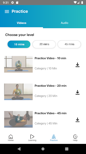 WHO mYoga App Screenshot 3