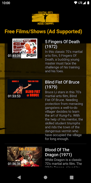 Martial Arts & Kung-Fu Movie Channel Screenshot 0
