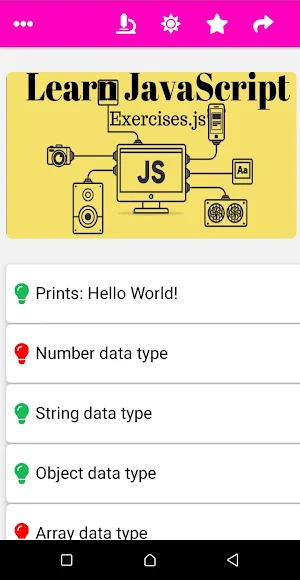 JavaScript Exercises Screenshot 1