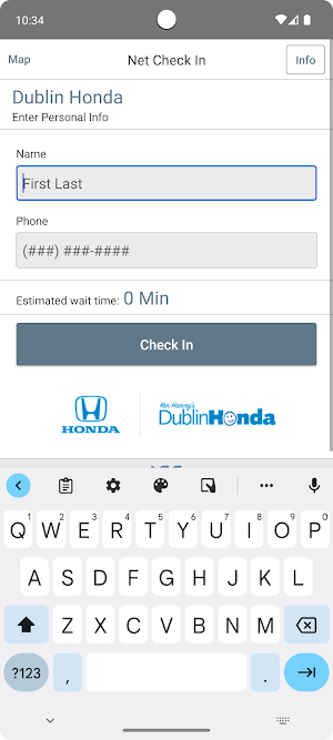 Net Check In - Dublin Honda Screenshot 1