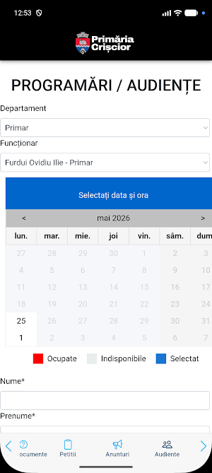 Crișcior App Screenshot 1