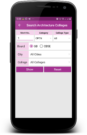 Architecture B.Arch Admission Screenshot 1