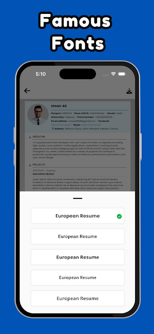 Europass Resume -  European CV Screenshot 2