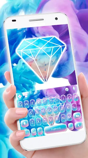 Blue Purple Ink Diamond Keyboard Theme Screenshot 0