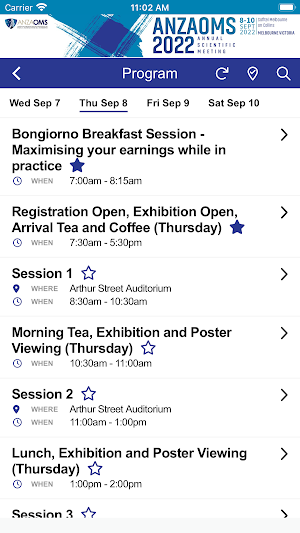ANZAOMS2022 Attendee App Screenshot 1