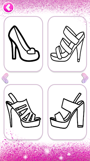 Glitter Rainbow Shoes Coloring Pages For Kids Screenshot 1