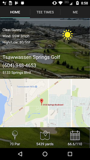 Tsawwassen Springs Tee Times Screenshot 1