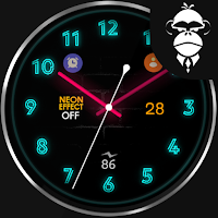 Neon analog watch face