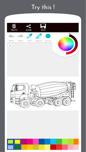Construction Truck Coloring Screenshot 2