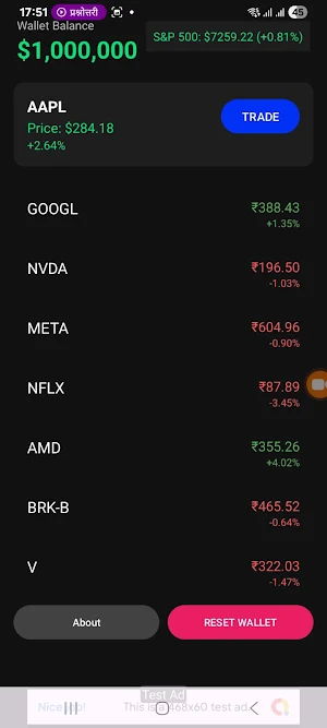 Indi US Paper Trading Screenshot 1
