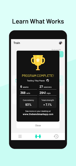 Benchmark: Workout tracker Screenshot 2