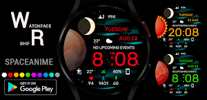 Space Anime Digital Watch Face Screenshot 0