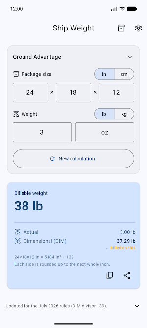 Ship Weight Calculator Screenshot 0